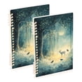 thumbnail image 1 of FORMRS 1-Subject Spiral Notebook 8" x 5" College Ruled 60 Refillable Sheet A5 Hard Cover, 2 Pack, Night Forest Scene, 1 of 7