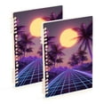 thumbnail image 1 of FORMRS 1-Subject Spiral Notebook 8" x 5" College Ruled 60 Refillable Sheet A5 Hard Cover, 2 Pack, Night Purple Road, 1 of 7