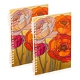 thumbnail image 1 of FORMRS 1-Subject Spiral Notebook 8" x 5" College Ruled 60 Refillable Sheet, 2 Pack, Orange Abstract Floral, 1 of 7