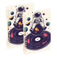 thumbnail image 1 of FORMRS 1-Subject Spiral Notebook 8" x 5" College Ruled 60 Refillable Sheet A5 Hard Cover, 2 Pack, Orange Astronaut Planet, 1 of 7
