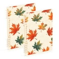 thumbnail image 1 of FORMRS 1-Subject Spiral Notebook 8" x 5" College Ruled 60 Refillable Sheet A5 Hard Cover, 2 Pack, Orange Autumn Leaves, 1 of 7