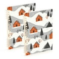 thumbnail image 1 of FORMRS 1-Subject Spiral Notebook 8" x 5" College Ruled 60 Refillable Sheet A5 Hard Cover, 2 Pack, Orange Cartoon Houses, 1 of 7