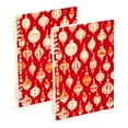 thumbnail image 1 of FORMRS 1-Subject Spiral Notebook 8" x 5" College Ruled 60 Refillable Sheet A5 Hard Cover, 2 Pack, Orange Christmas Ornaments Pattern, 1 of 7