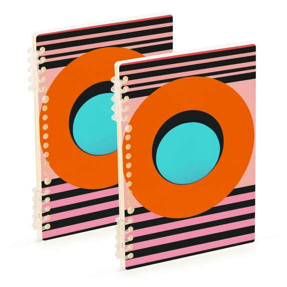 FORMRS 1-Subject Spiral Notebook 8" x 5" College Ruled 60 Refillable Sheet, 2 Pack, Orange Circle