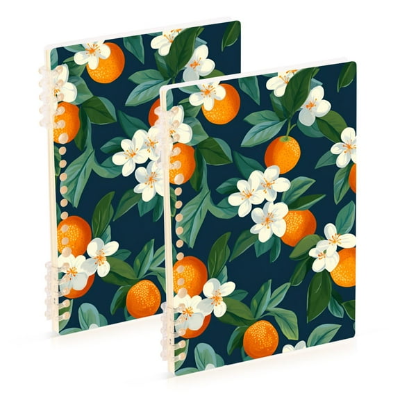 FORMRS 1-Subject Spiral Notebook 8" x 5" College Ruled 60 Refillable Sheet, 2 Pack, Orange Fruit