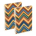 thumbnail image 1 of FORMRS 1-Subject Spiral Notebook 8" x 5" College Ruled 60 Refillable Sheet A5 Hard Cover, 2 Pack, Orange Geometric, 1 of 7