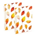 thumbnail image 1 of FORMRS 1-Subject Spiral Notebook 8" x 5" College Ruled 60 Refillable Sheet A5 Hard Cover, 2 Pack, Orange Leaves, 1 of 7