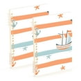 thumbnail image 1 of FORMRS 1-Subject Spiral Notebook 8" x 5" College Ruled 60 Refillable Sheet, 2 Pack, Orange Nautical Pattern, 1 of 7