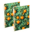 thumbnail image 1 of FORMRS 1-Subject Spiral Notebook 8" x 5" College Ruled 60 Refillable Sheet A5 Hard Cover, 2 Pack, Orange Tree Pattern, 1 of 7