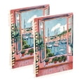 thumbnail image 1 of FORMRS 1-Subject Spiral Notebook 8" x 5" College Ruled 60 Refillable Sheet A5 Hard Cover, 2 Pack, Pink Boat, 1 of 7