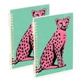 thumbnail image 1 of FORMRS 1-Subject Spiral Notebook 8" x 5" College Ruled 60 Refillable Sheet A5 Hard Cover, 2 Pack, Pink Cheetah, 1 of 7