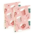 thumbnail image 1 of FORMRS 1-Subject Spiral Notebook 8" x 5" College Ruled 60 Refillable Sheet A5 Hard Cover, 2 Pack, Pink Christmas Cups, 1 of 7