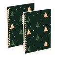 thumbnail image 1 of FORMRS 1-Subject Spiral Notebook 8" x 5" College Ruled 60 Refillable Sheet A5 Hard Cover, 2 Pack, Pink Christmas Trees, 1 of 7