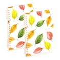 thumbnail image 1 of FORMRS 1-Subject Spiral Notebook 8" x 5" College Ruled 60 Refillable Sheet A5 Hard Cover, 2 Pack, Pink Colorful Leaves, 1 of 7
