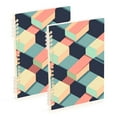 thumbnail image 1 of FORMRS 1-Subject Spiral Notebook 8" x 5" College Ruled 60 Refillable Sheet A5 Hard Cover, 2 Pack, Pink Cubes, 1 of 7