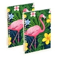 thumbnail image 1 of FORMRS 1-Subject Spiral Notebook 8" x 5" College Ruled 60 Refillable Sheet A5 Hard Cover, 2 Pack, Pink Flamingo Pattern, 1 of 7