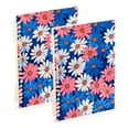 thumbnail image 1 of FORMRS 1-Subject Spiral Notebook 8" x 5" College Ruled 60 Refillable Sheet A5 Hard Cover, 2 Pack, Pink Flowers Pattern, 1 of 7