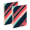 thumbnail image 1 of FORMRS 1-Subject Spiral Notebook 8" x 5" College Ruled 60 Refillable Sheet A5 Hard Cover, 2 Pack, Pink Geometric, 1 of 7