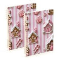 thumbnail image 1 of FORMRS 1-Subject Spiral Notebook 8" x 5" College Ruled 60 Refillable Sheet A5 Hard Cover, 2 Pack, Pink Gingerbread Houses, 1 of 7