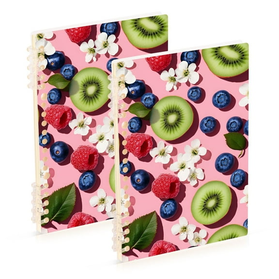 FORMRS 1-Subject Spiral Notebook 8" x 5" College Ruled 60 Refillable Sheet, 2 Pack, Pink Kiwi