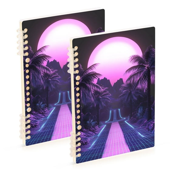 FORMRS 1-Subject Spiral Notebook 8" x 5" College Ruled 60 Refillable Sheet, 2 Pack, Pink Road