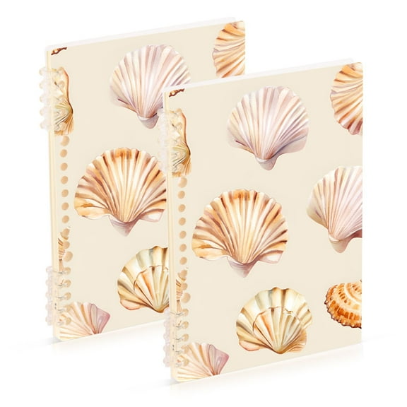 FORMRS 1-Subject Spiral Notebook 8" x 5" College Ruled 60 Refillable Sheet A5 Hard Cover, 2 Pack, Pink Seashell