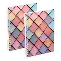 FORMRS 1-Subject Spiral Notebook 8" x 5" College Ruled 60 Refillable Sheet, 2 Pack, Pink Shimmering Pattern