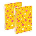 thumbnail image 1 of FORMRS 1-Subject Spiral Notebook 8" x 5" College Ruled 60 Refillable Sheet A5 Hard Cover, 2 Pack, Pink Stars, 1 of 7