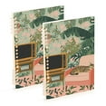 thumbnail image 1 of FORMRS 1-Subject Spiral Notebook 8" x 5" College Ruled 60 Refillable Sheet A5 Hard Cover, 2 Pack, Pink and Green Cat, 1 of 7