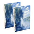 thumbnail image 1 of FORMRS 1-Subject Spiral Notebook 8" x 5" College Ruled 60 Refillable Sheet A5 Hard Cover, 2 Pack, Plants and River, 1 of 7