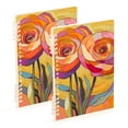 thumbnail image 1 of FORMRS 1-Subject Spiral Notebook 8" x 5" College Ruled 60 Refillable Sheet, 2 Pack, Purple Abstract Floral, 1 of 7