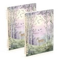 thumbnail image 1 of FORMRS 1-Subject Spiral Notebook 8" x 5" College Ruled 60 Refillable Sheet A5 Hard Cover, 2 Pack, Purple Deer, 1 of 7