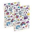 thumbnail image 1 of FORMRS 1-Subject Spiral Notebook 8" x 5" College Ruled 60 Refillable Sheet A5 Hard Cover, 2 Pack, Purple Doodle Pattern, 1 of 7