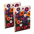 thumbnail image 1 of FORMRS 1-Subject Spiral Notebook 8" x 5" College Ruled 60 Refillable Sheet A5 Hard Cover, 2 Pack, Purple Flowers, 1 of 7