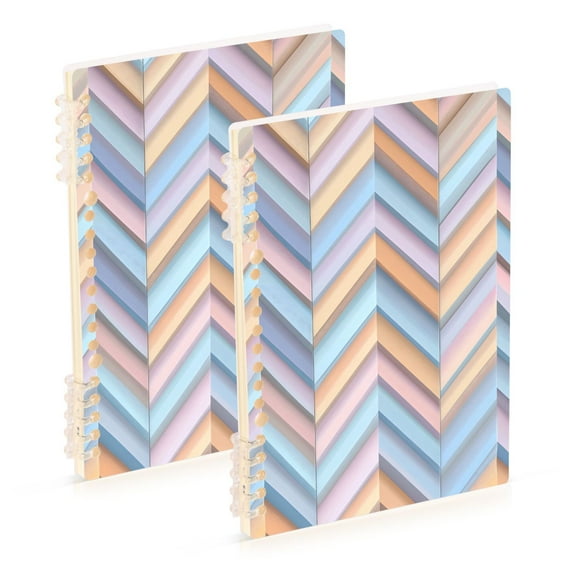 FORMRS 1-Subject Spiral Notebook 8" x 5" College Ruled 60 Refillable Sheet A5 Hard Cover, 2 Pack, Purple Geometric