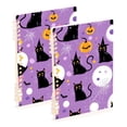 thumbnail image 1 of FORMRS 1-Subject Spiral Notebook 8" x 5" College Ruled 60 Refillable Sheet A5 Hard Cover, 2 Pack, Purple Halloween Pattern, 1 of 7