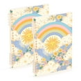 thumbnail image 1 of FORMRS 1-Subject Spiral Notebook 8" x 5" College Ruled 60 Refillable Sheet A5 Hard Cover, 2 Pack, Purple Rainbow Clouds, 1 of 7