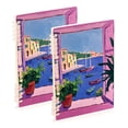 thumbnail image 1 of FORMRS 1-Subject Spiral Notebook 8" x 5" College Ruled 60 Refillable Sheet A5 Hard Cover, 2 Pack, Purple Window Scene, 1 of 7