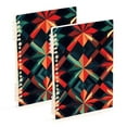 thumbnail image 1 of FORMRS 1-Subject Spiral Notebook 8" x 5" College Ruled 60 Refillable Sheet A5 Hard Cover, 2 Pack, Red Abstract, 1 of 7