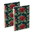 thumbnail image 1 of FORMRS 1-Subject Spiral Notebook 8" x 5" College Ruled 60 Refillable Sheet A5 Hard Cover, 2 Pack, Red Christmas Poinsettias, 1 of 7