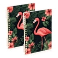 thumbnail image 1 of FORMRS 1-Subject Spiral Notebook 8" x 5" College Ruled 60 Refillable Sheet A5 Hard Cover, 2 Pack, Red Flamingo Pattern, 1 of 7