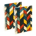 thumbnail image 1 of FORMRS 1-Subject Spiral Notebook 8" x 5" College Ruled 60 Refillable Sheet A5 Hard Cover, 2 Pack, Red Geometric, 1 of 7
