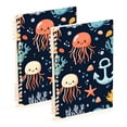 thumbnail image 1 of FORMRS 1-Subject Spiral Notebook 8" x 5" College Ruled 60 Refillable Sheet A5 Hard Cover, 2 Pack, Red Jellyfish, 1 of 7