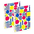 thumbnail image 1 of FORMRS 1-Subject Spiral Notebook 8" x 5" College Ruled 60 Refillable Sheet A5 Hard Cover, 2 Pack, Red Retro Shapes, 1 of 7