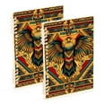thumbnail image 1 of FORMRS 1-Subject Spiral Notebook 8" x 5" College Ruled 60 Refillable Sheet A5 Hard Cover, 2 Pack, Retro Abstract Eagle, 1 of 7