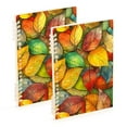 thumbnail image 1 of FORMRS 1-Subject Spiral Notebook 8" x 5" College Ruled 60 Refillable Sheet A5 Hard Cover, 2 Pack, Retro Autumn Leaves, 1 of 7
