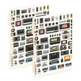 thumbnail image 1 of FORMRS 1-Subject Spiral Notebook 8" x 5" College Ruled 60 Refillable Sheet A5 Hard Cover, 2 Pack, Retro Collection Pattern, 1 of 7
