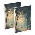 thumbnail image 1 of FORMRS 1-Subject Spiral Notebook 8" x 5" College Ruled 60 Refillable Sheet A5 Hard Cover, 2 Pack, Retro Forest, 1 of 7