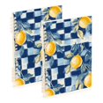 thumbnail image 1 of FORMRS 1-Subject Spiral Notebook 8" x 5" College Ruled 60 Refillable Sheet A5 Hard Cover, 2 Pack, Retro Plaid Lemon, 1 of 7