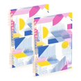 thumbnail image 1 of FORMRS 1-Subject Spiral Notebook 8" x 5" College Ruled 60 Refillable Sheet A5 Hard Cover, 2 Pack, Retro Simple Shapes, 1 of 7